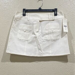 NWT Nanette Lepore Chic White Tucked Pocket Mini Skirt